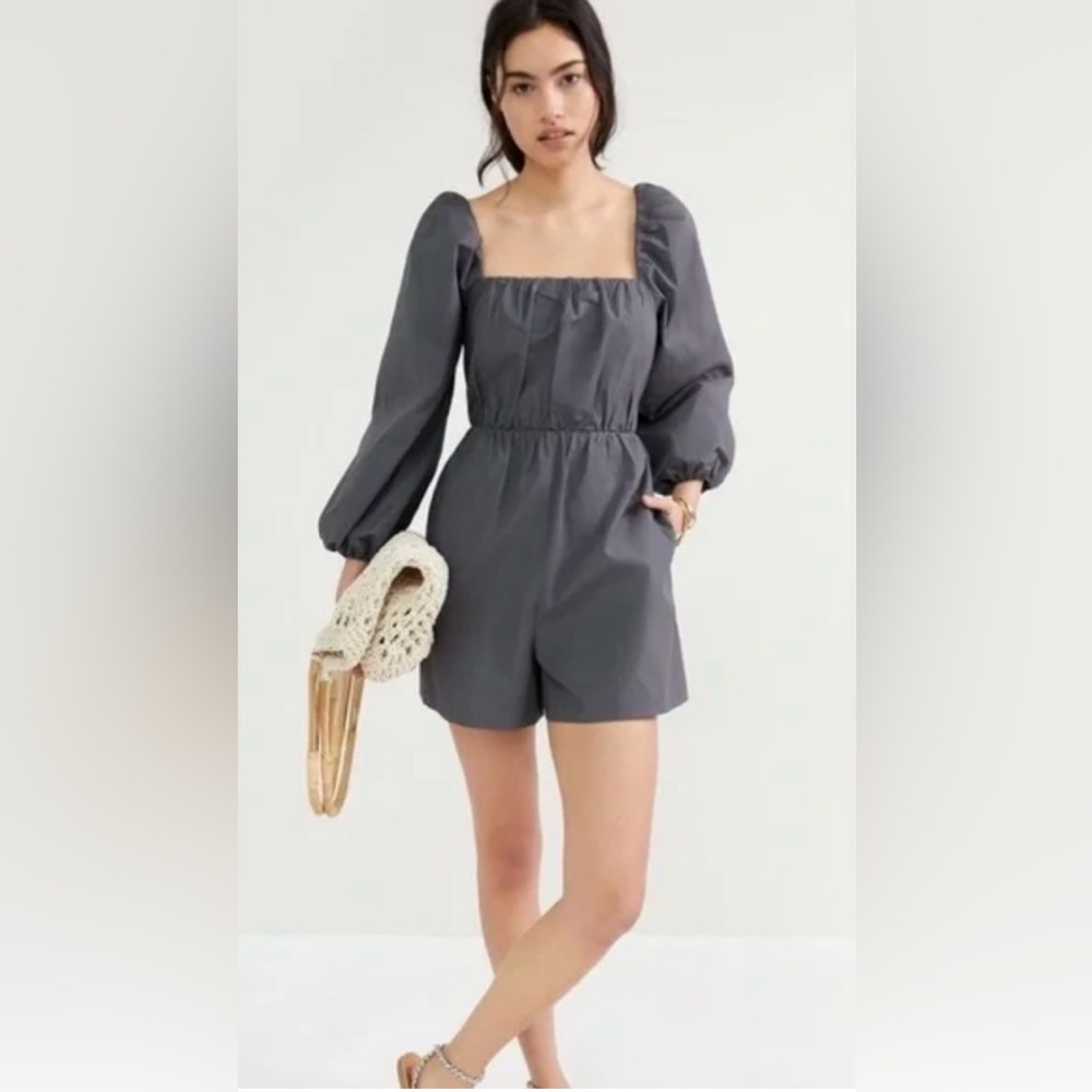 ANTHROPOLOGIE X MARE MARE PUFF SLEEVE SHORT ROMPER, SIZE XS.